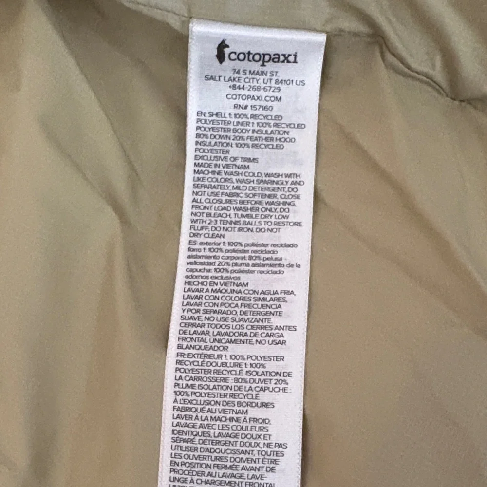 Cotopaxi Women’s NWT Beige Puffer Jacket with under layer 🦙 🏔️ - Picture 8 of 14
